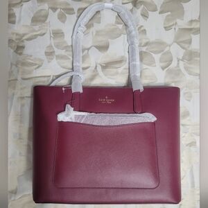 Kate Spade Stacy Tote Set Bag Saffiano PVC in Blackberry